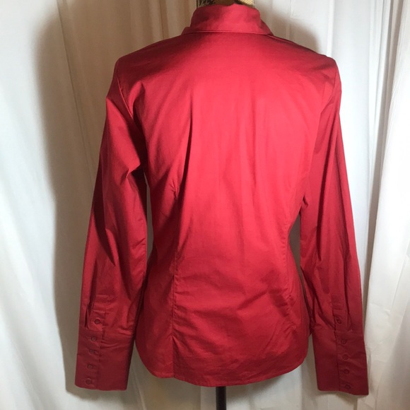 To the Max Crimson Button Down Career Blouse Large - Picture 3 of 7